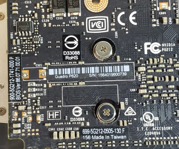 Lot of 4 NVIDIA Quadro P620 2GB GDDR5 4x Mini DP Graphics Cards