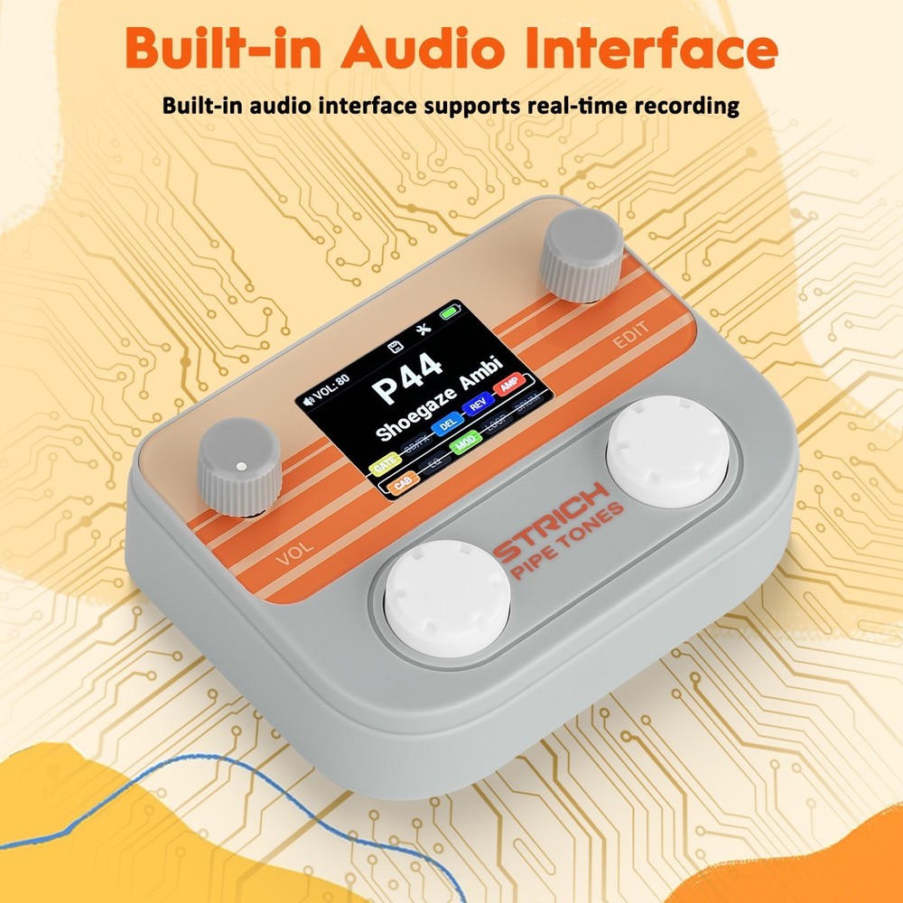 STRICH Pipe Tones Pocket Multi-Effects Processor with Foot Pedal (Gray)