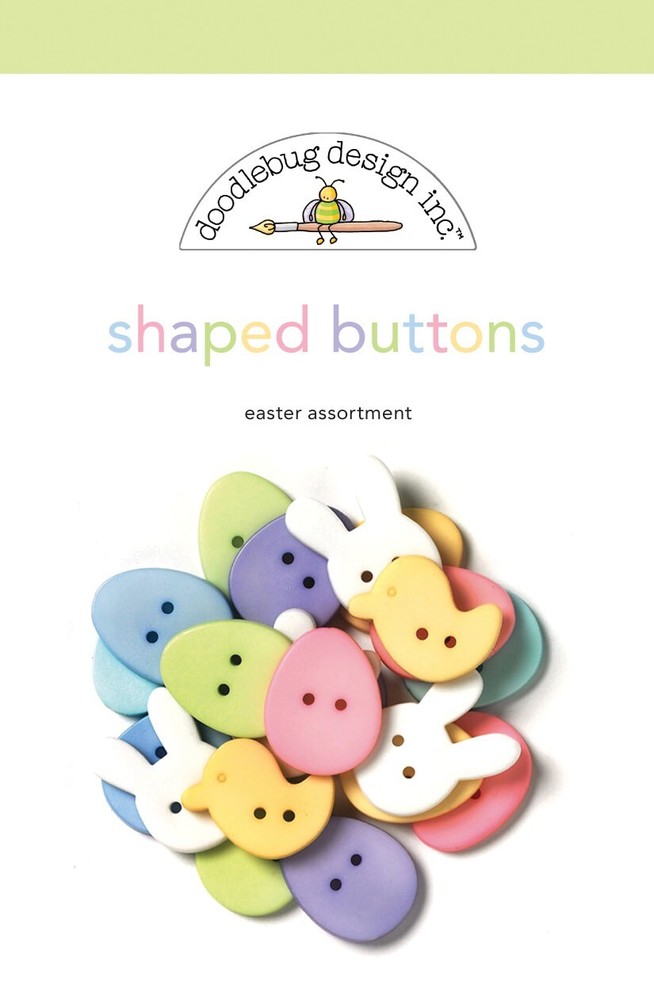 Crafts Doodlebug Easter Assortment Shaped Buttons No Shank Bunnies Chicks Eggs