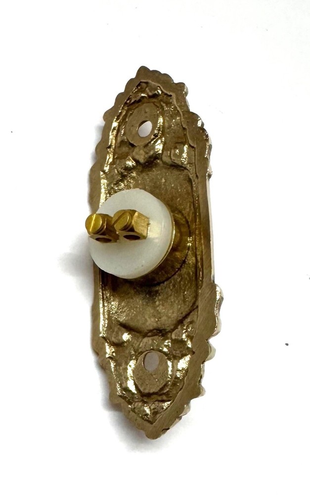 Petite French Baroque Solid-Brass Doorbell Button