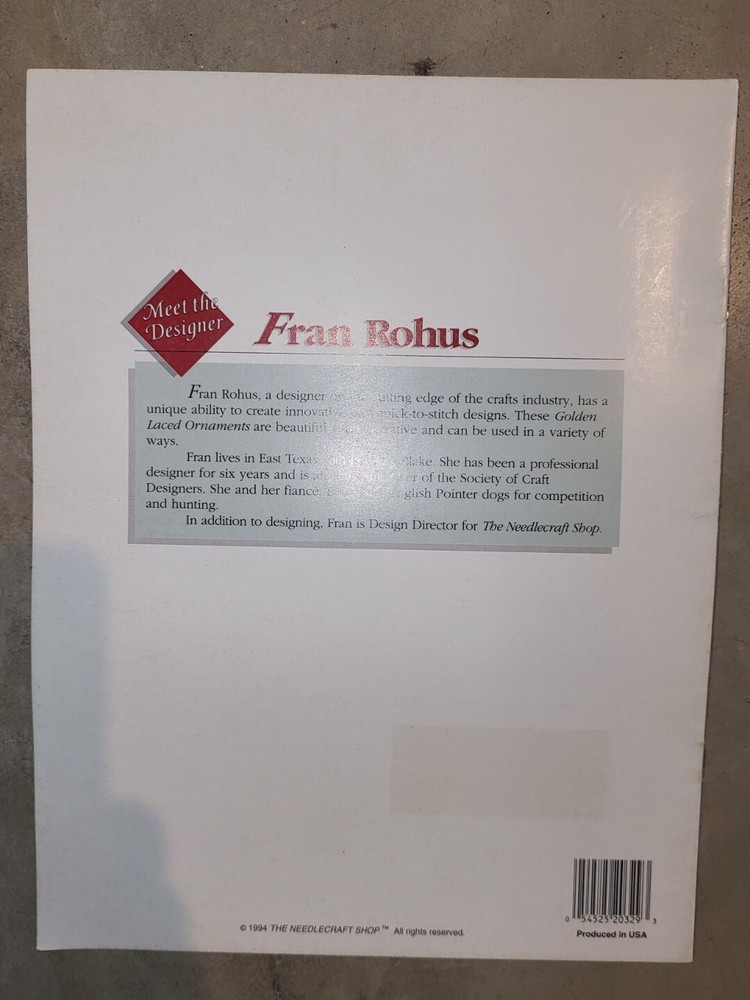 Needlecraft Shop Golden Laced Ornaments Plastic Canvas Pattern Leaflet