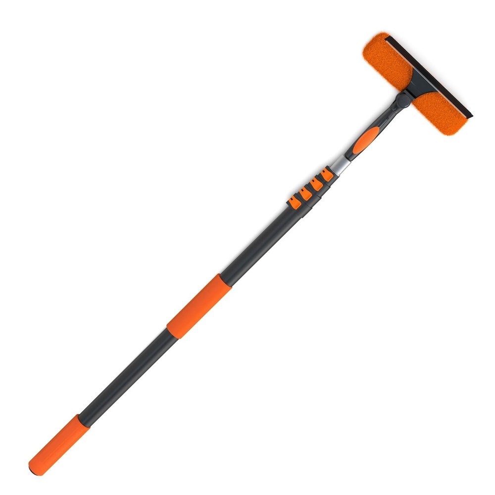 36FT Window Squeegee with Extension Pole, 2-in-1 Squeegee for Window Cleaning...