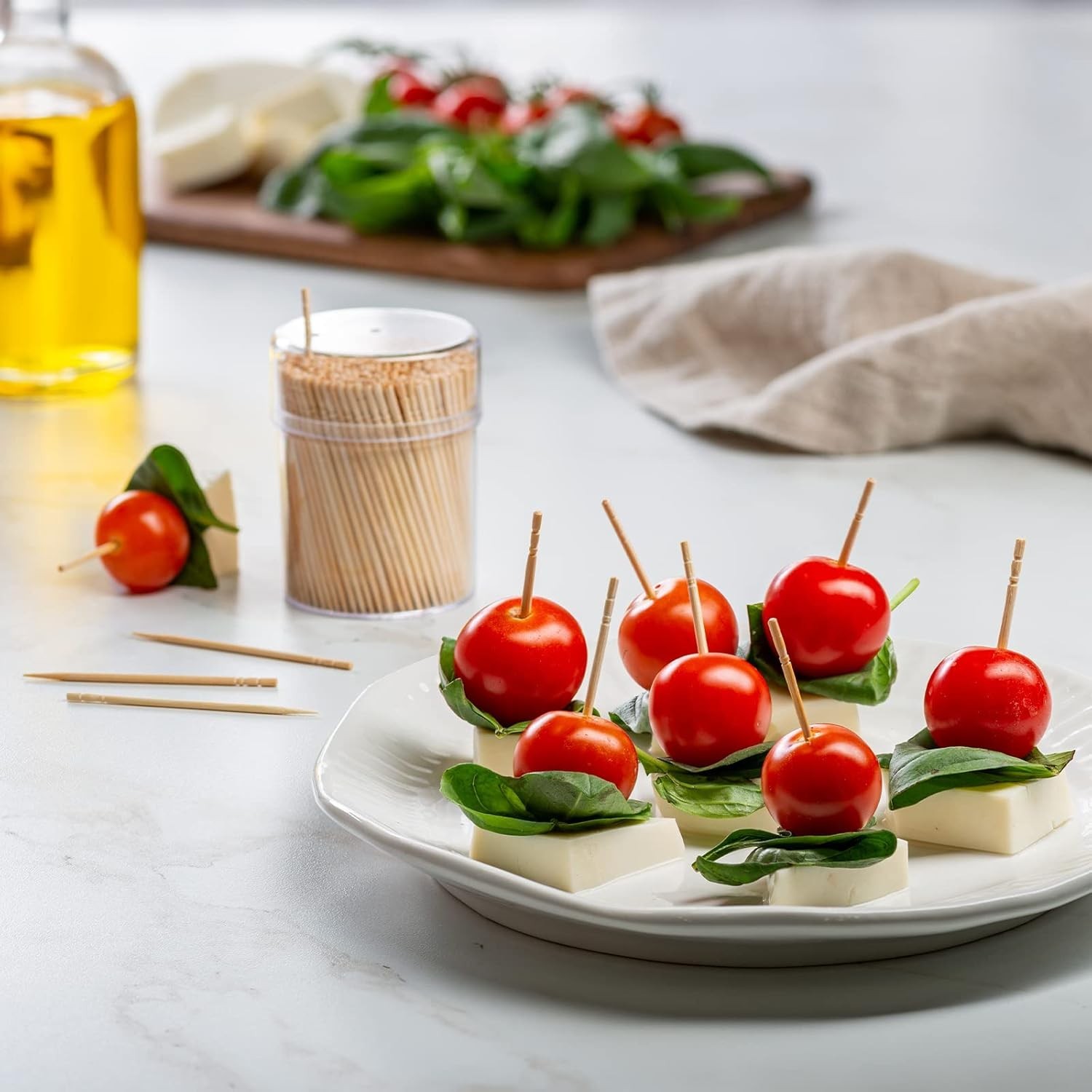 1000/1500 Pcs Bamboo Wooden Toothpicks Wood Round Single-Point Teeth Tooth Picks