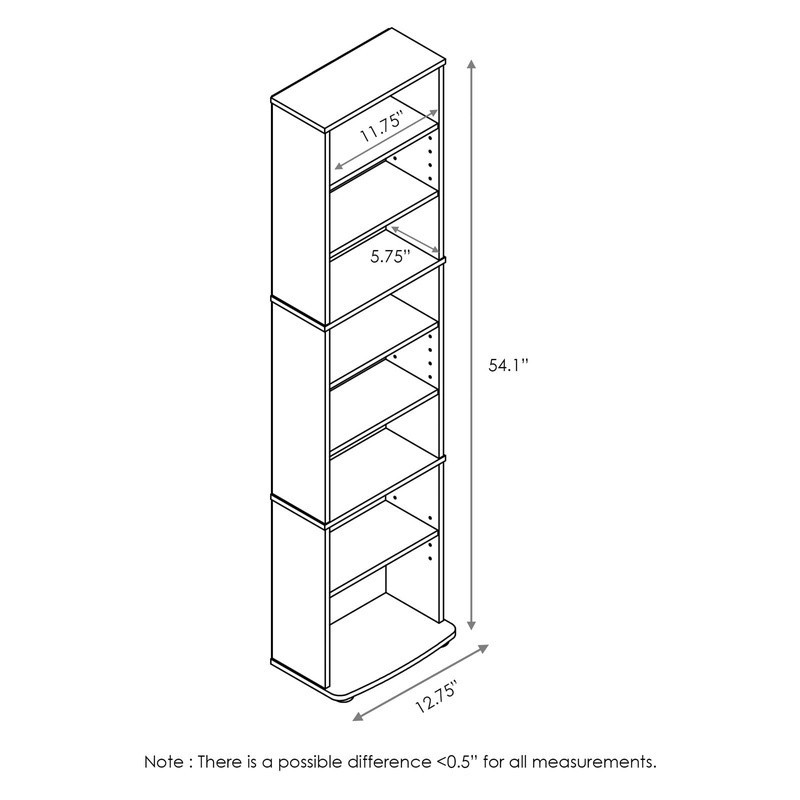Multimedia Storage Tower Adjustable Shelves Space Saving Organizer CDs DVDs New
