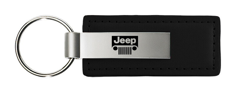 Jeep Grill Leather Keychain (Black)