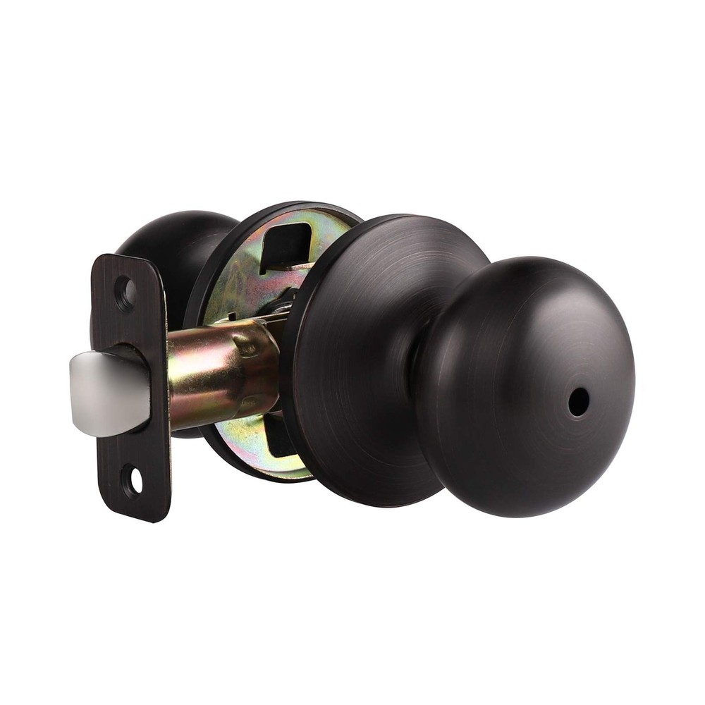 Probrico Keyless Privacy Door Knobs Oil Rubbed 1 Pack, Bronze