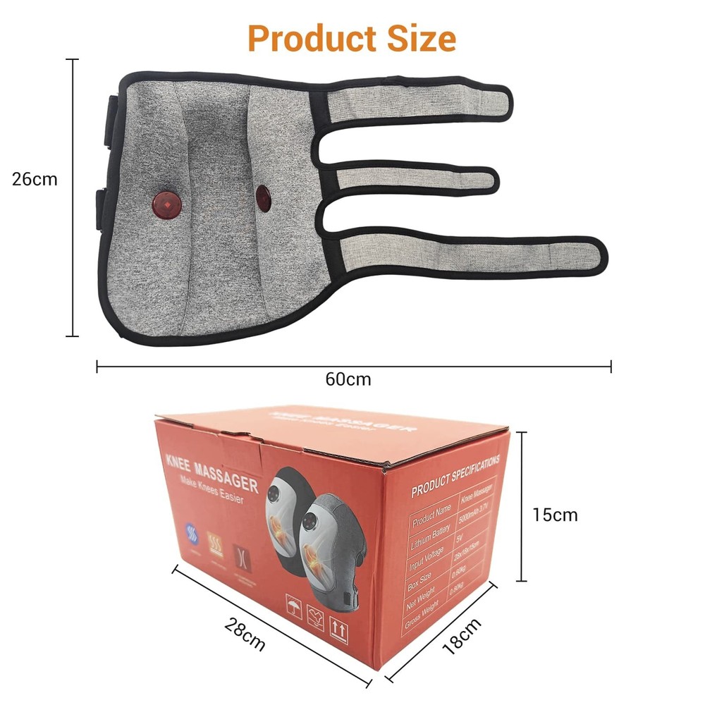 Knee Wrap Massager Air Compression Heating Pad for Circulation Therapy