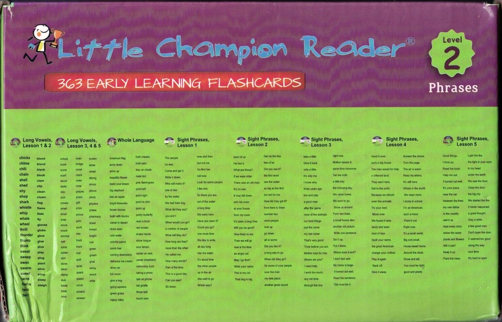 Little Champion Reader - Level 2 / Phrases - 363 Early Learning Flashcards