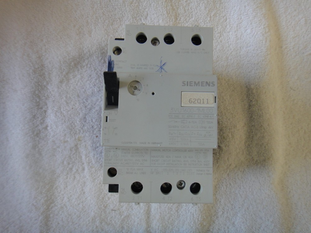 Siemens Motor Starter Protector 6-10A             3VU1600-1ML00