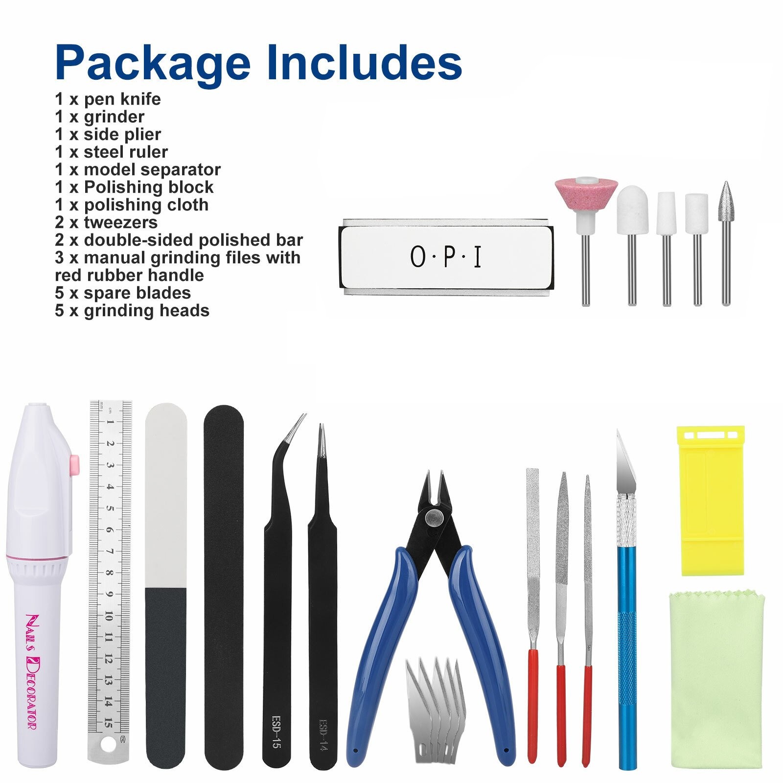 24Pcs Basic Modeler Tool Set, Craft Car Model Assembling Building Kit for Gundam