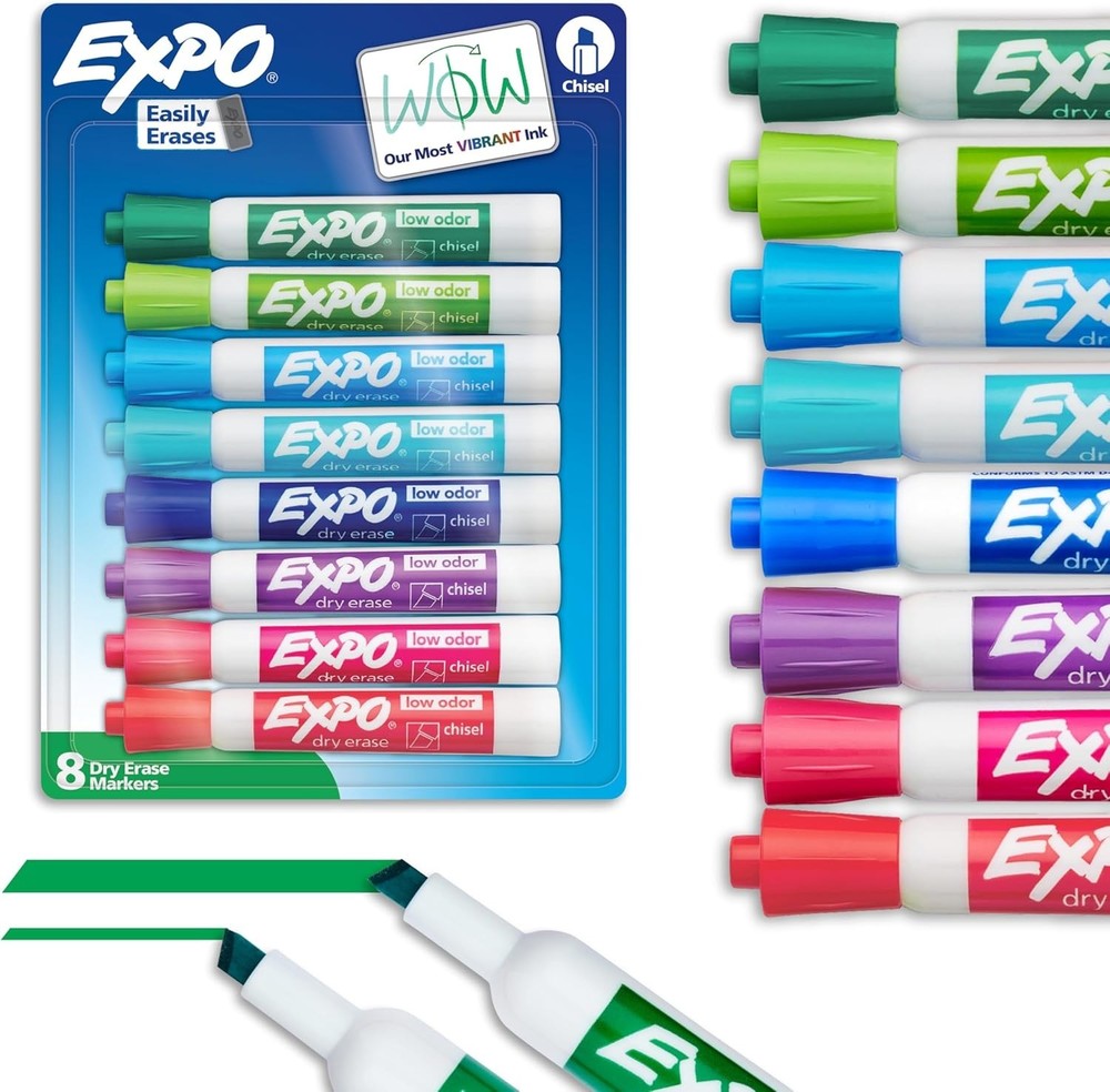 Dry Erase Markers, Assorted Colors, 8 Count