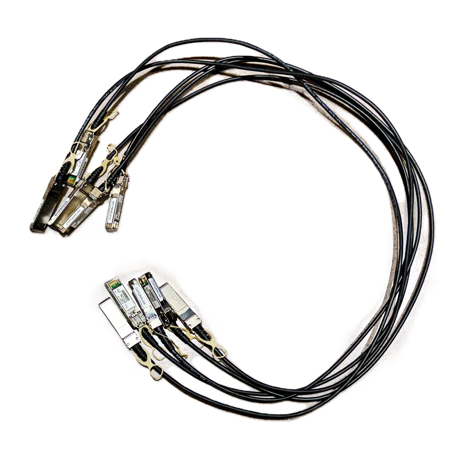 Lot of 5 Cisco SFP-H10GB-CU1M (COPQAA4JAB) Copper Twinax 3 Meters Cables