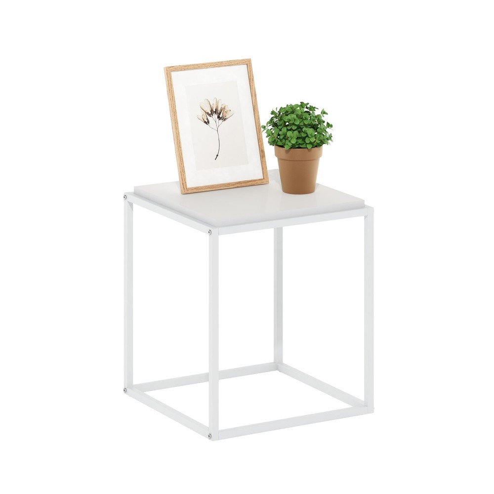Furinno Moretti Modern Lifestyle Stackable Shelf in 1-Tier in Solid White/White