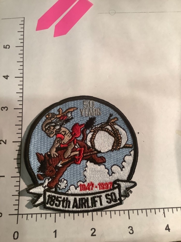 USAF  185th AIRLIFT 50 YEARS SQUADRON PATCH