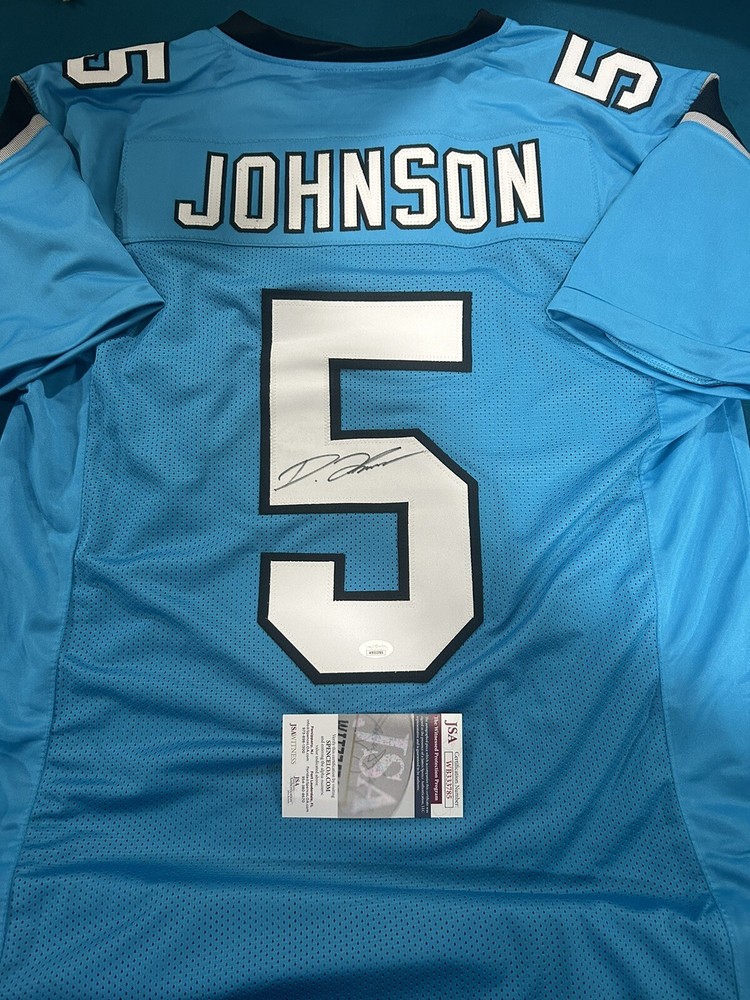 Dionte Johnson Autographed Signed Panthers Custom Blue Jersey with JSA