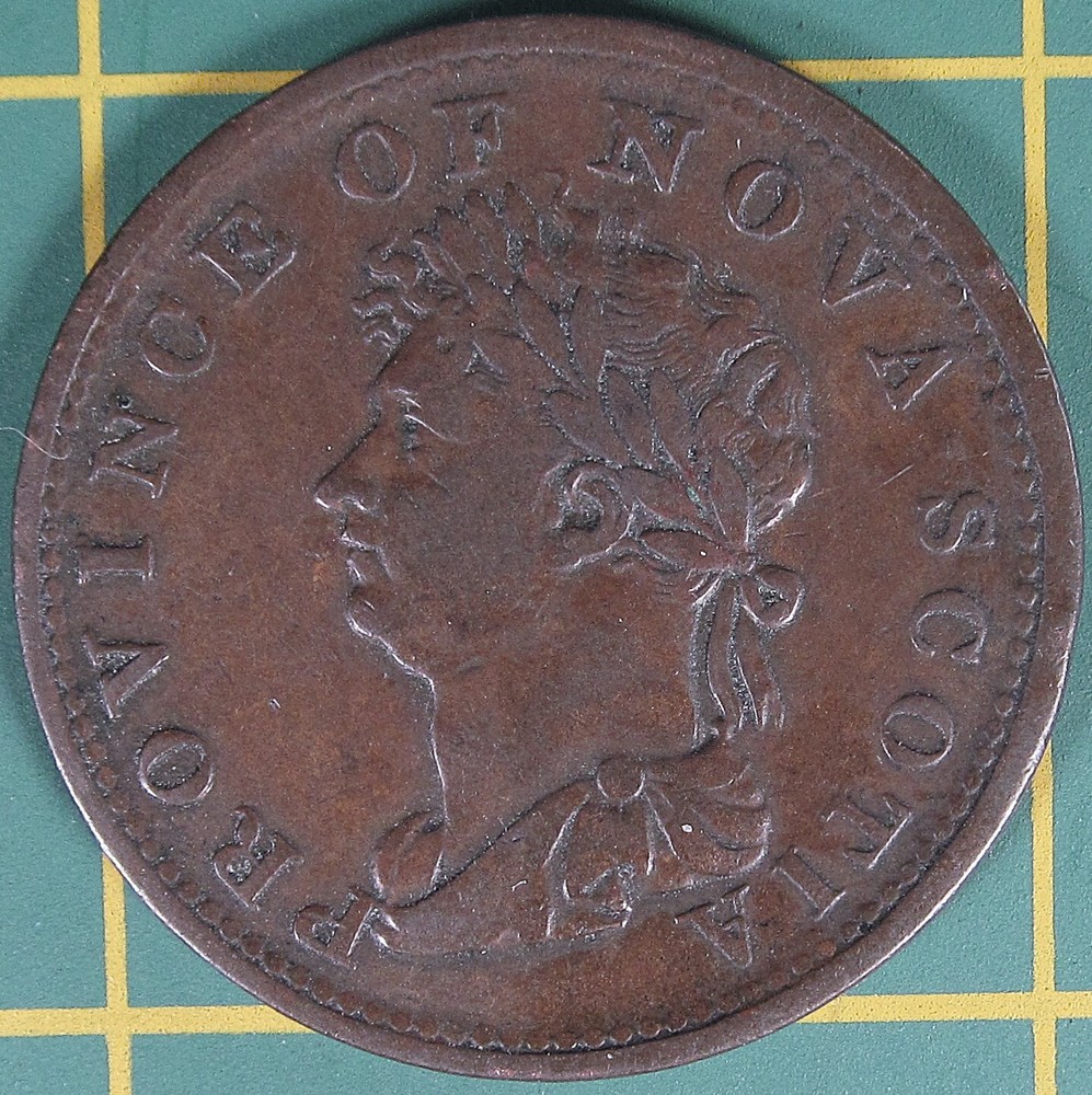 1823 Nova Scotia half penny token, NS-1A1