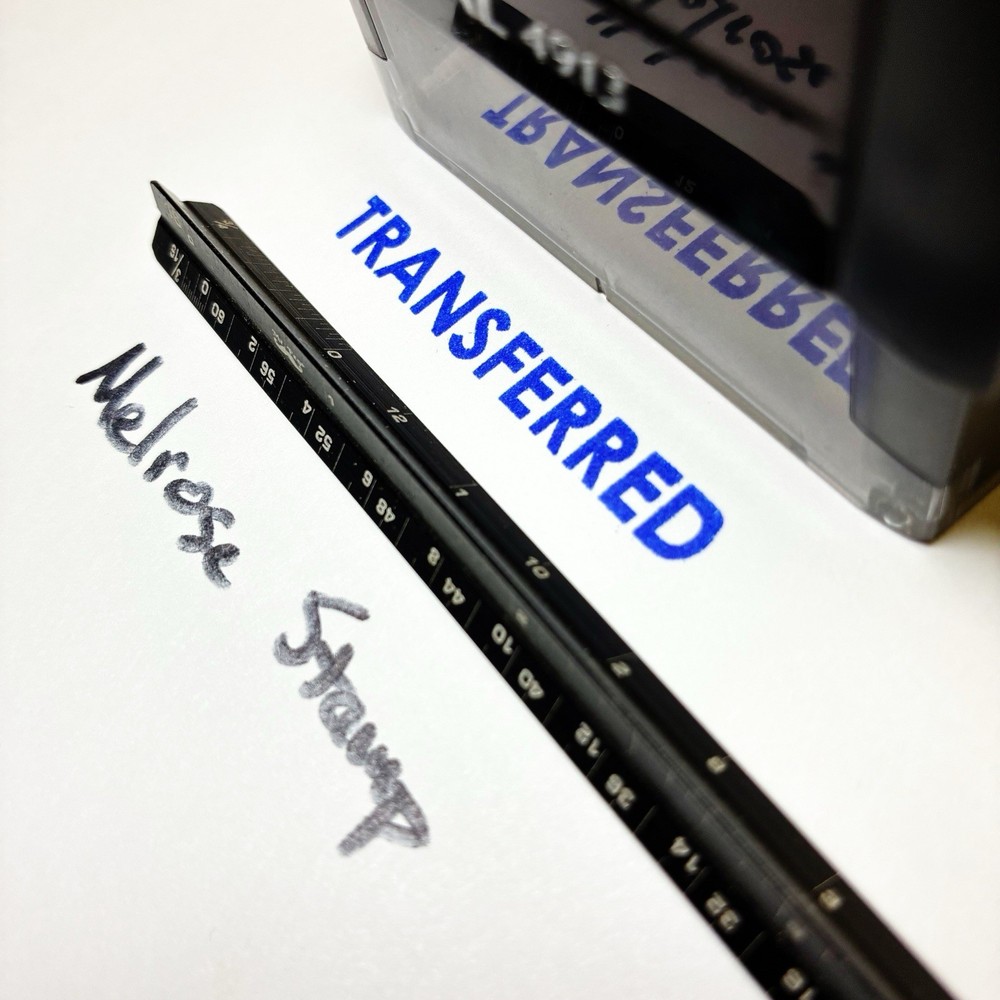 Transferred Rubber Stamp Blue Ink Self Inking Ideal 4913