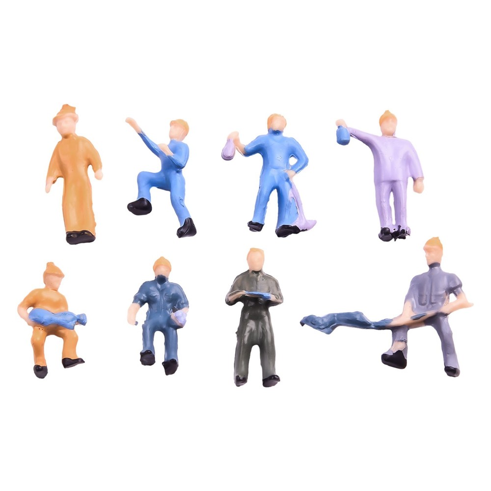 Lifelike Railway Model Workers 50pcs HO Scale Figures for Sand Table Models