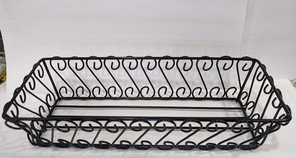 Storage Basket black wire ornate scroll design. FREE SHIPPING