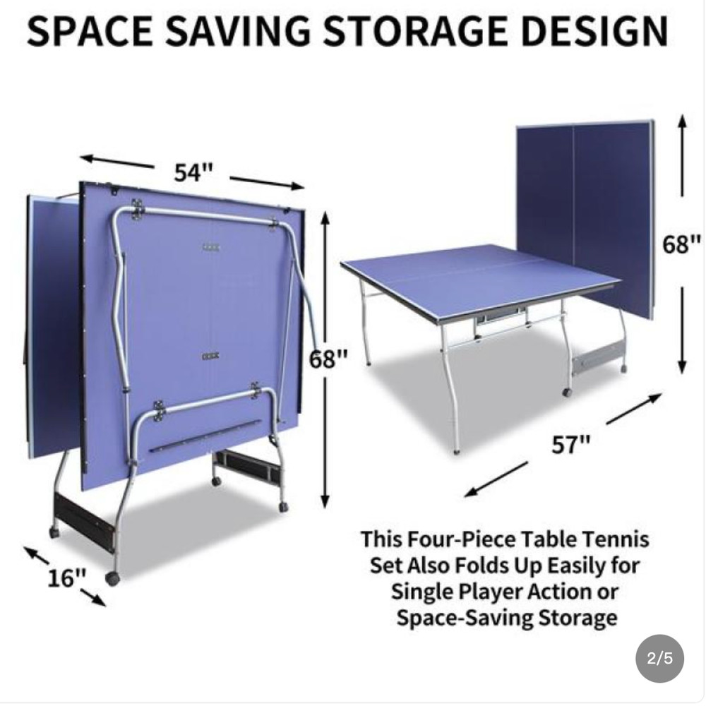 8-foot Medium-sized Table Tennis Table Foldable Portable Set
