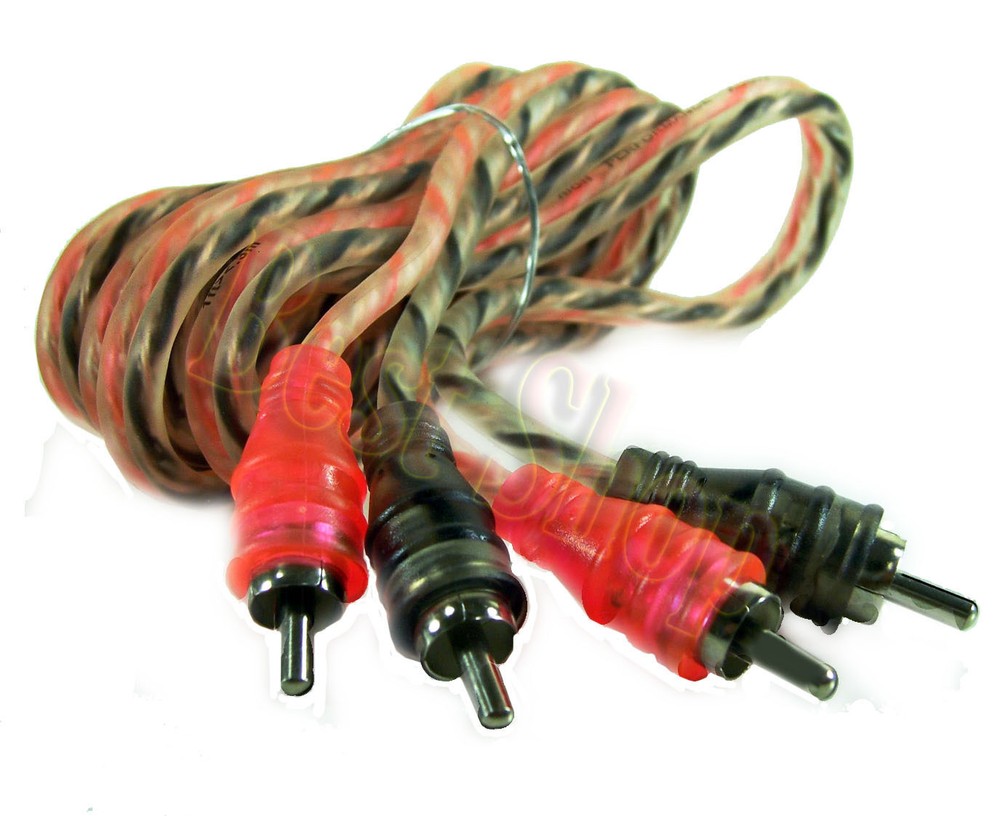 EA-RCA17(OB) 17FT 2 Channel Twisted Pair Shielded  Car Amplifier RCA Cable