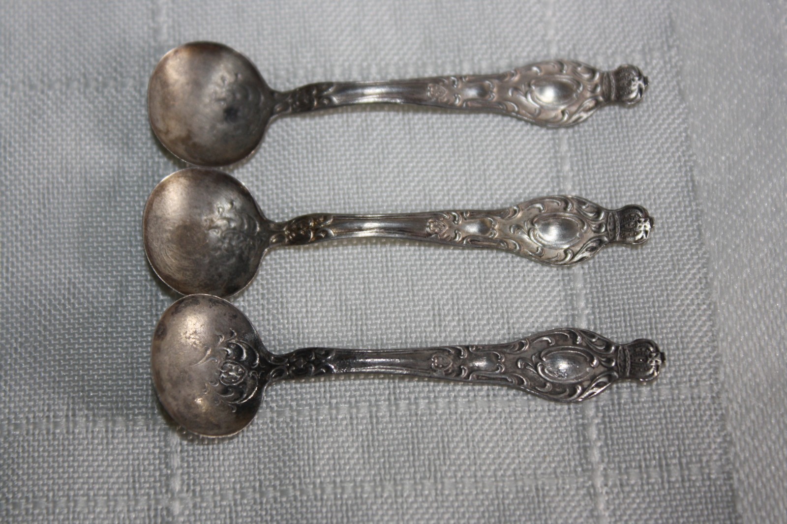 Vintage 3 Sterling Silver Salt Cellar Dipping Spoons/Mini Salt Pepper Shakers