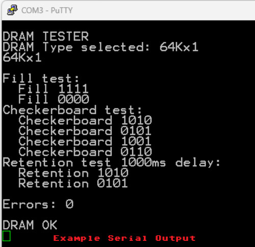 4164 41256 DRAM Dynamic RAM Tester Arduino Shield