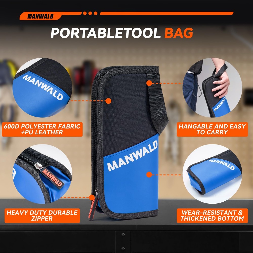 Telescoping Magnetic Pickup Tool Set with Portable Bag, Extendable Flashlight...