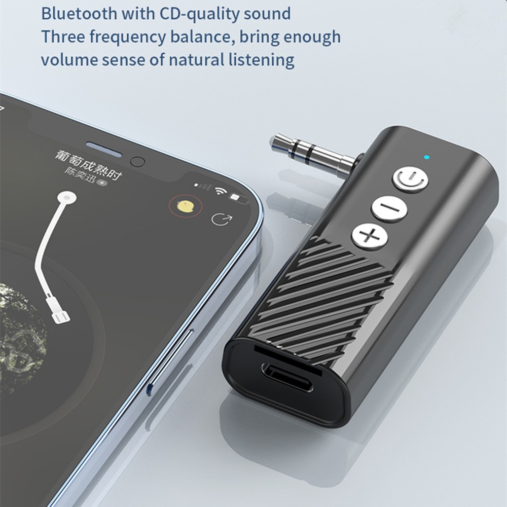 3-in-1 Wireless Bluetooth ABS 5.3 Transmitter Receiver Adapter Audio Black