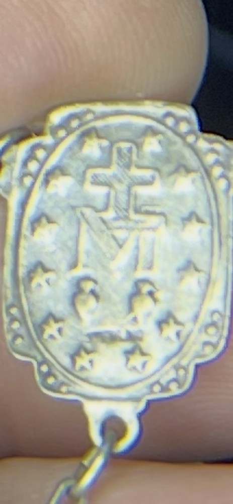 1870’-1920’s Catholic Rosary Sterling Silver Crucifix With Beads