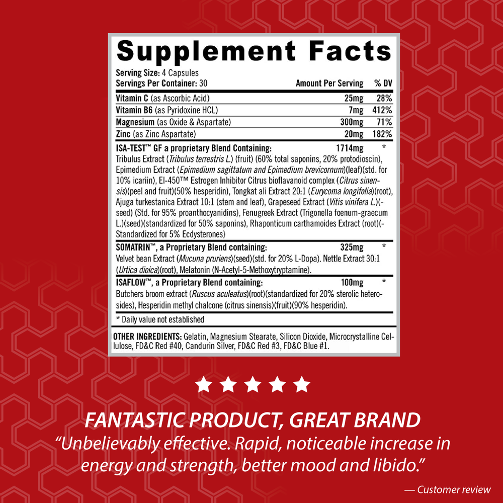 Isa-Test GF Testosterone Support Plus Anti Estrogen, 120 Count