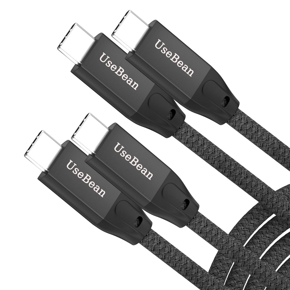 UseBean USB C to C Cable 15FT 2Pack, Long C 3.2 15FT(2PACK), Black