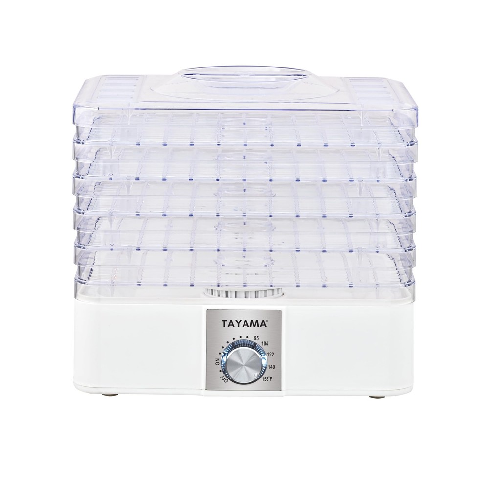 Tayama 5-Tray Stackable Clear Food Dehydrator Large, White