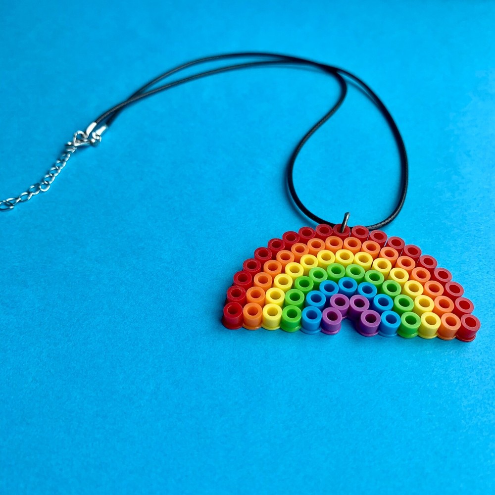 Rainbow Perler Bead Necklace