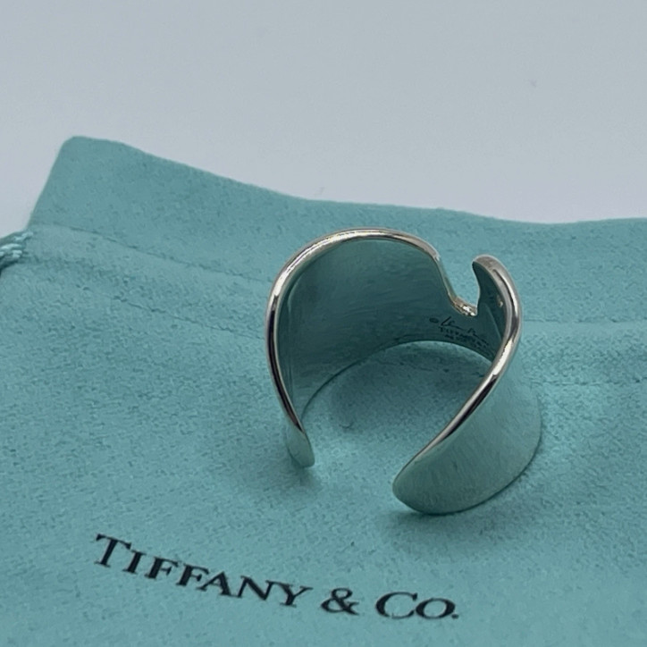 Tiffany & Co Elsa Peretti Sterling Silver Split Ring Size 6