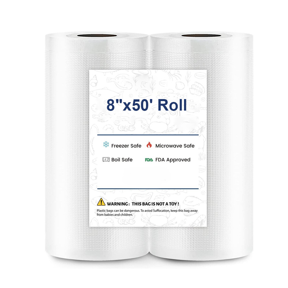 8"x50' Roll Vacuum Sealer Bags 4 Mil Food Seal Storage Bag 2 - 40 Rolls BPA Free