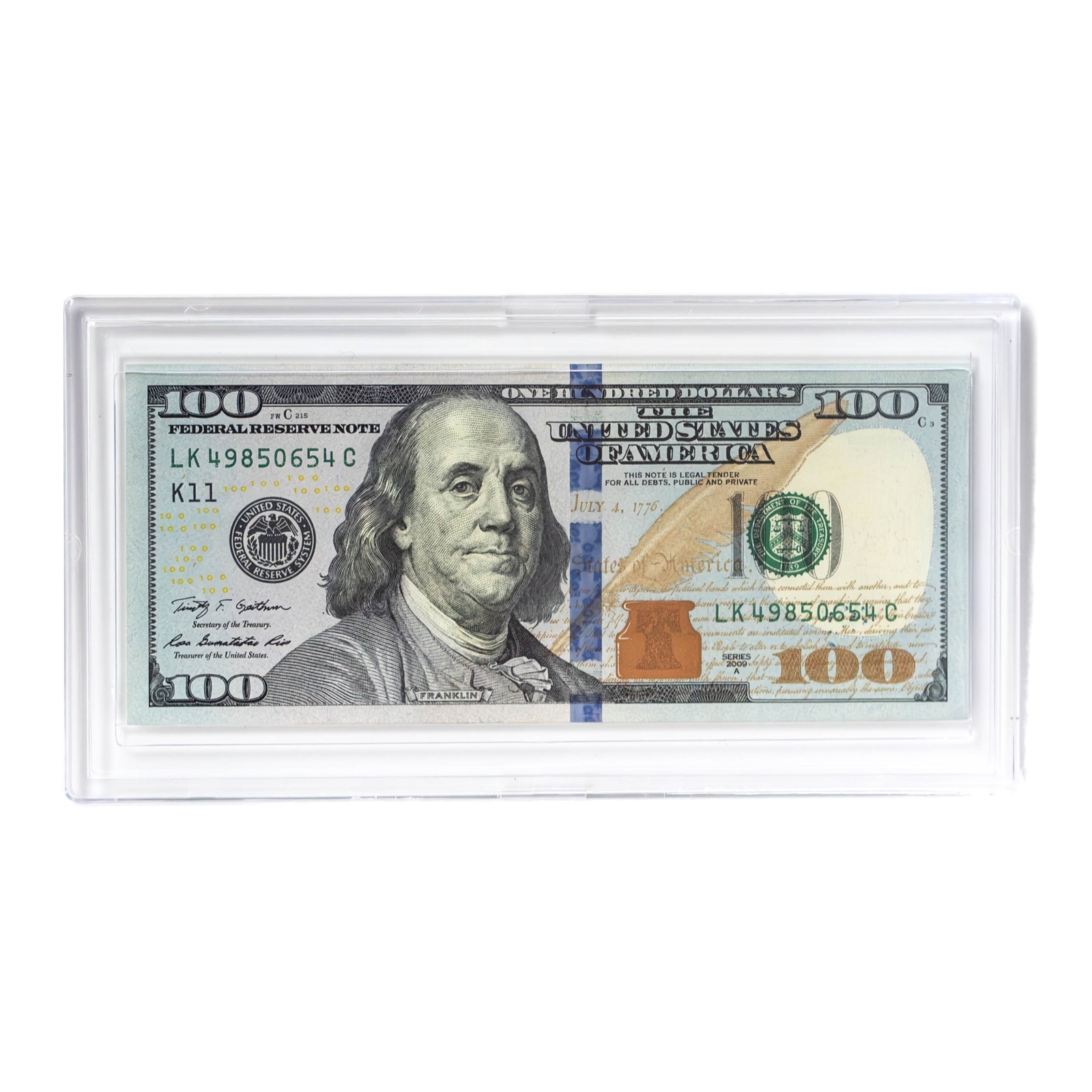 Currency Slab Modern US Dollar Paper Money Case Regular Bill Holder Snaplock