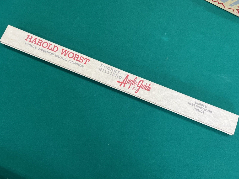 Harold Worst Pocket Billiards Angle-Guide—Perfect your cut angles