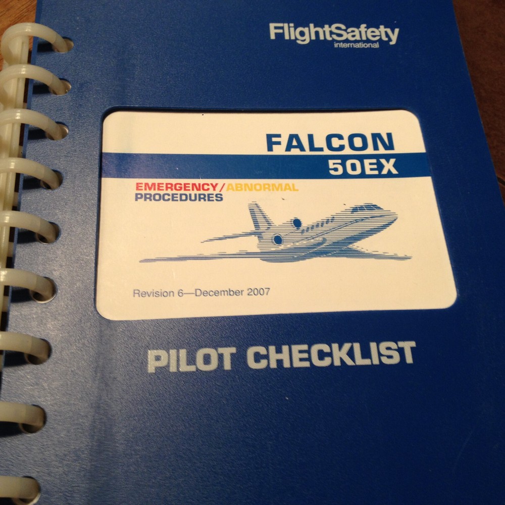 Falcon 50EX Emergency Abnormal Procedures Pilot Checklist