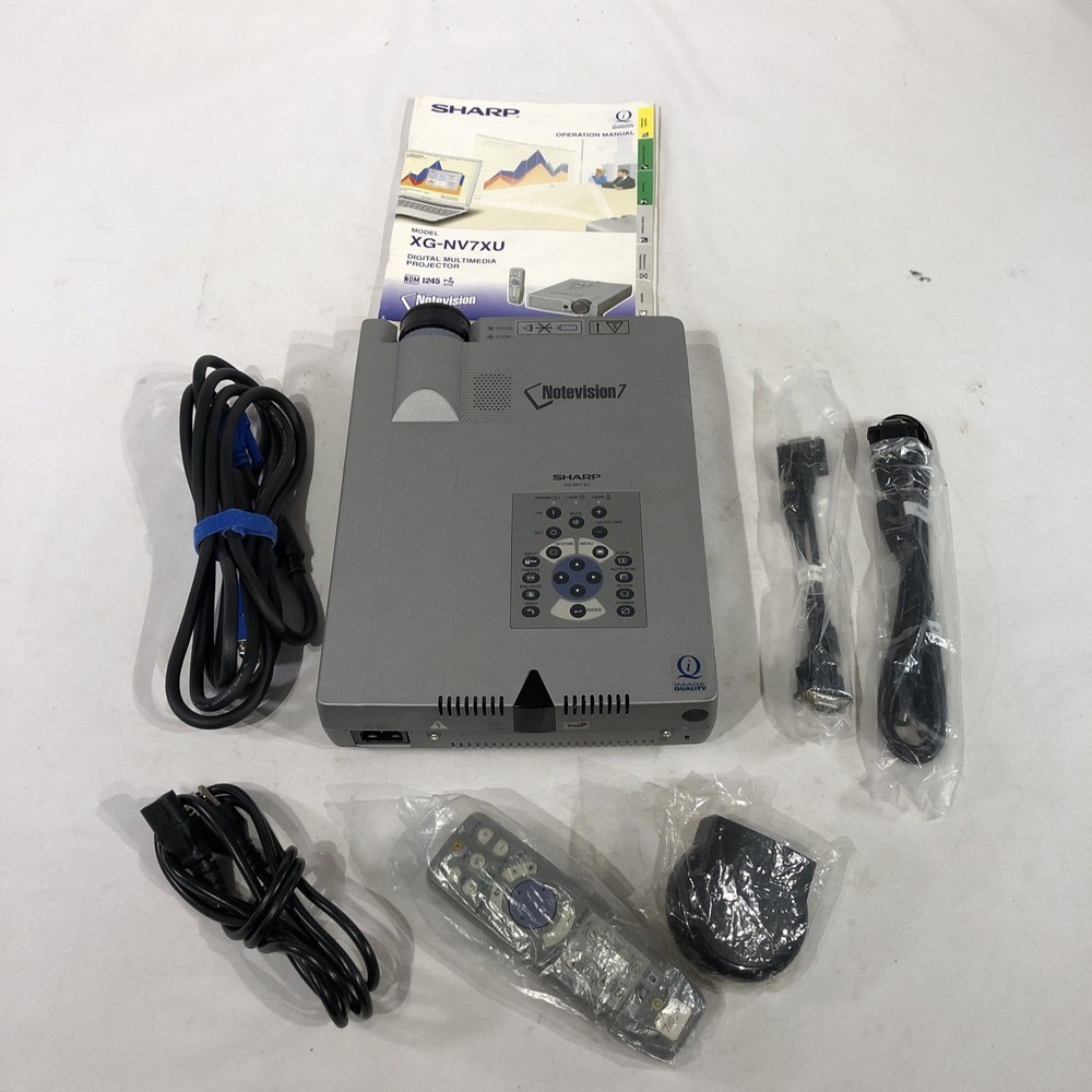 SHARP NOTEVISION 4~XG-NV4SU LCD Projector~Power & Computer Cords~Remote