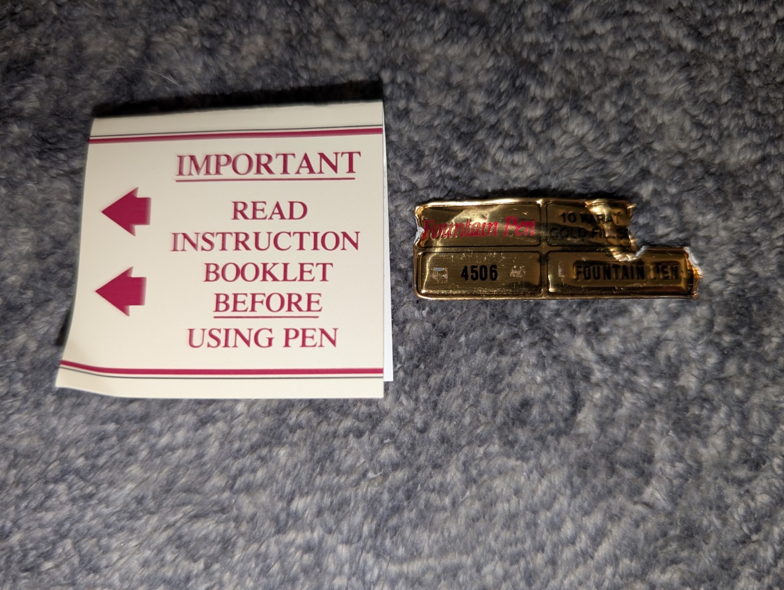 No Pen! CROSS 10K GOLD-FILLED ROLLED FOUNTAIN PEN Box & Inserts! 4506-M No Pen!