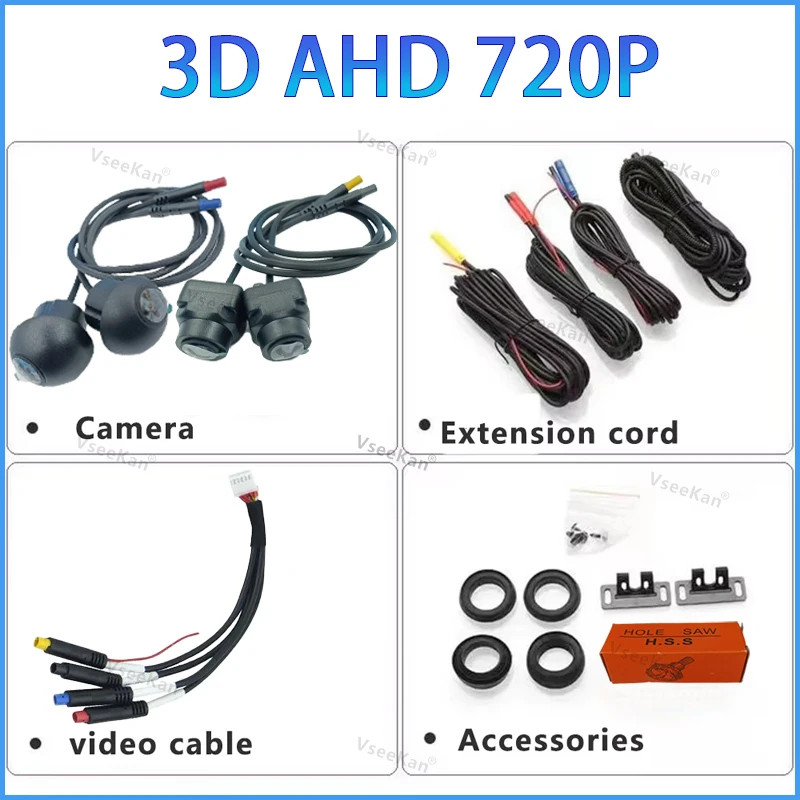 Car 360° panoramic system camera for Android multimedia screen 360APP function