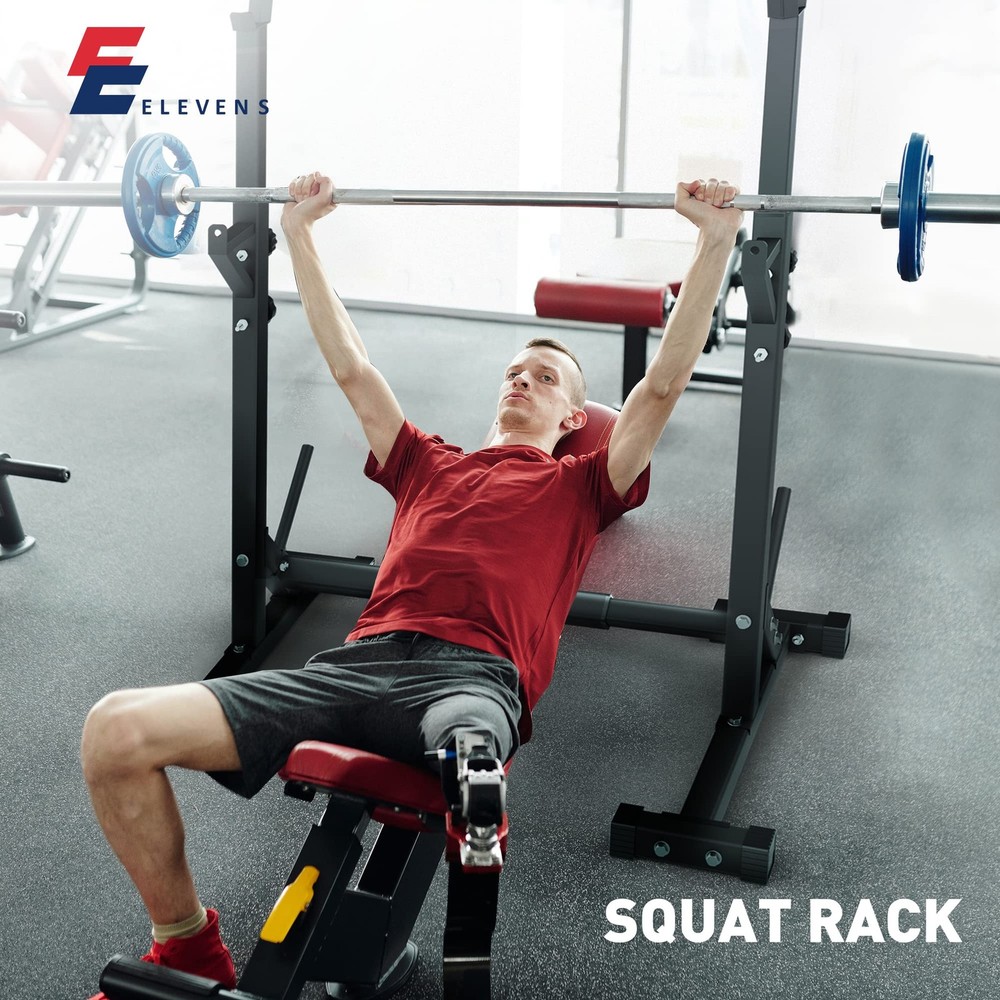 Squat Rack Stand Adjustable Bench Press Rack Barbell Rack Stand Multi-Functio...