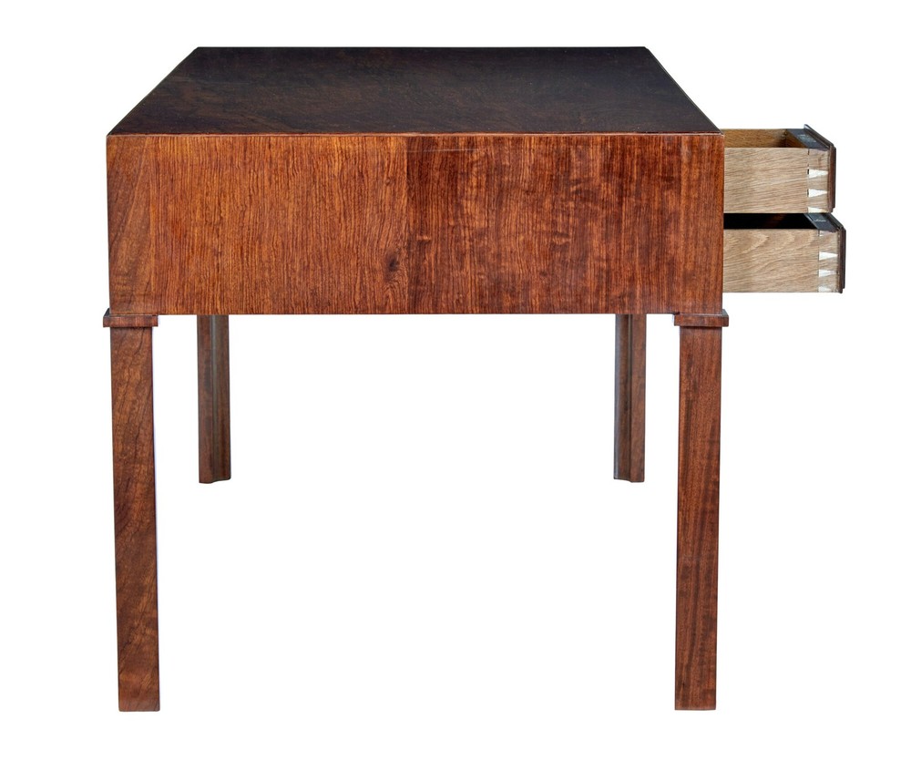DANISH MID 20TH CENTURY BURR WALNUT DESK