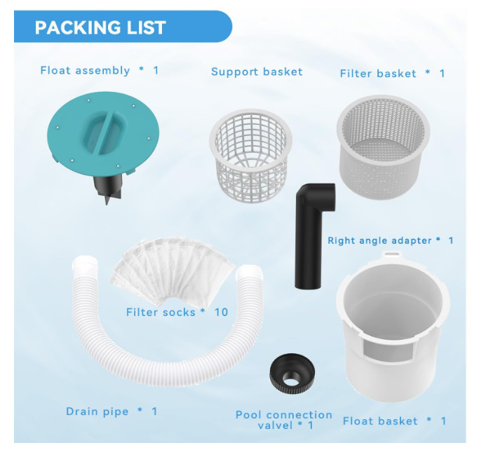 Surface Float Skimmer,2025 Upgrade,No Installation Required, no Adjustable Br...