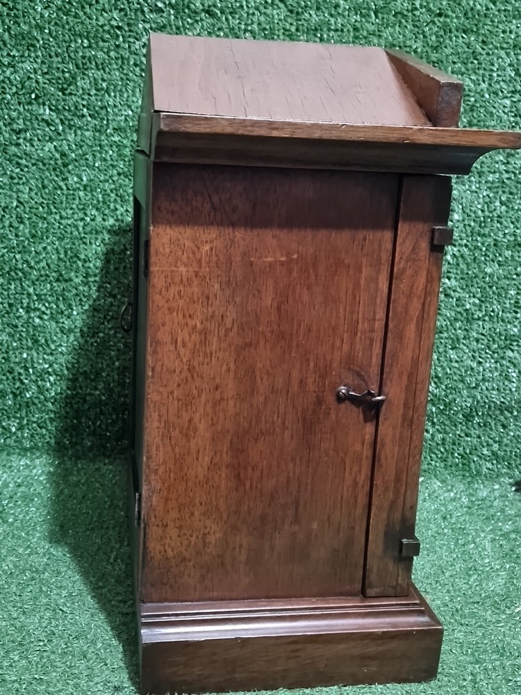 Vintage Wall Mantle Clock Oak Case Missing Key Untested Unbranded