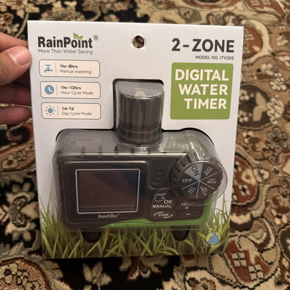 Rainpoint 2-Zone Digital Sprinkler Timer Hose Water Timer , MODEL #ITV201P