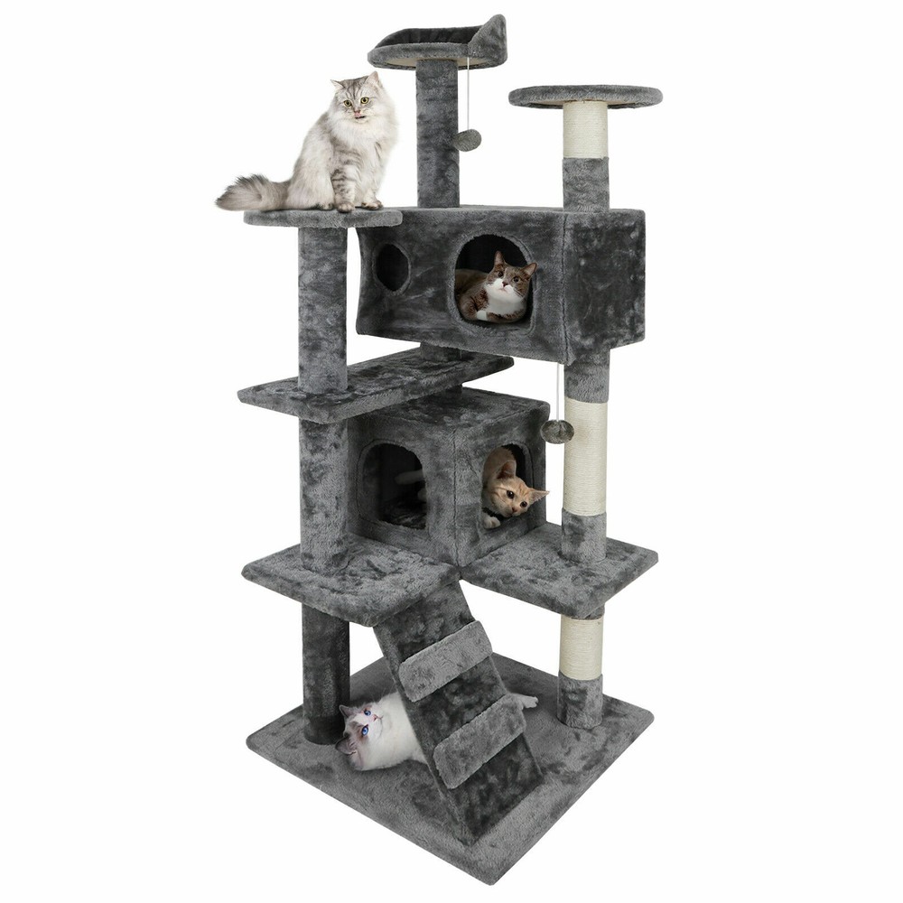 54" Cat Tree Tower Multi-Level Cat Condo with Scratching Post Kittens Activity