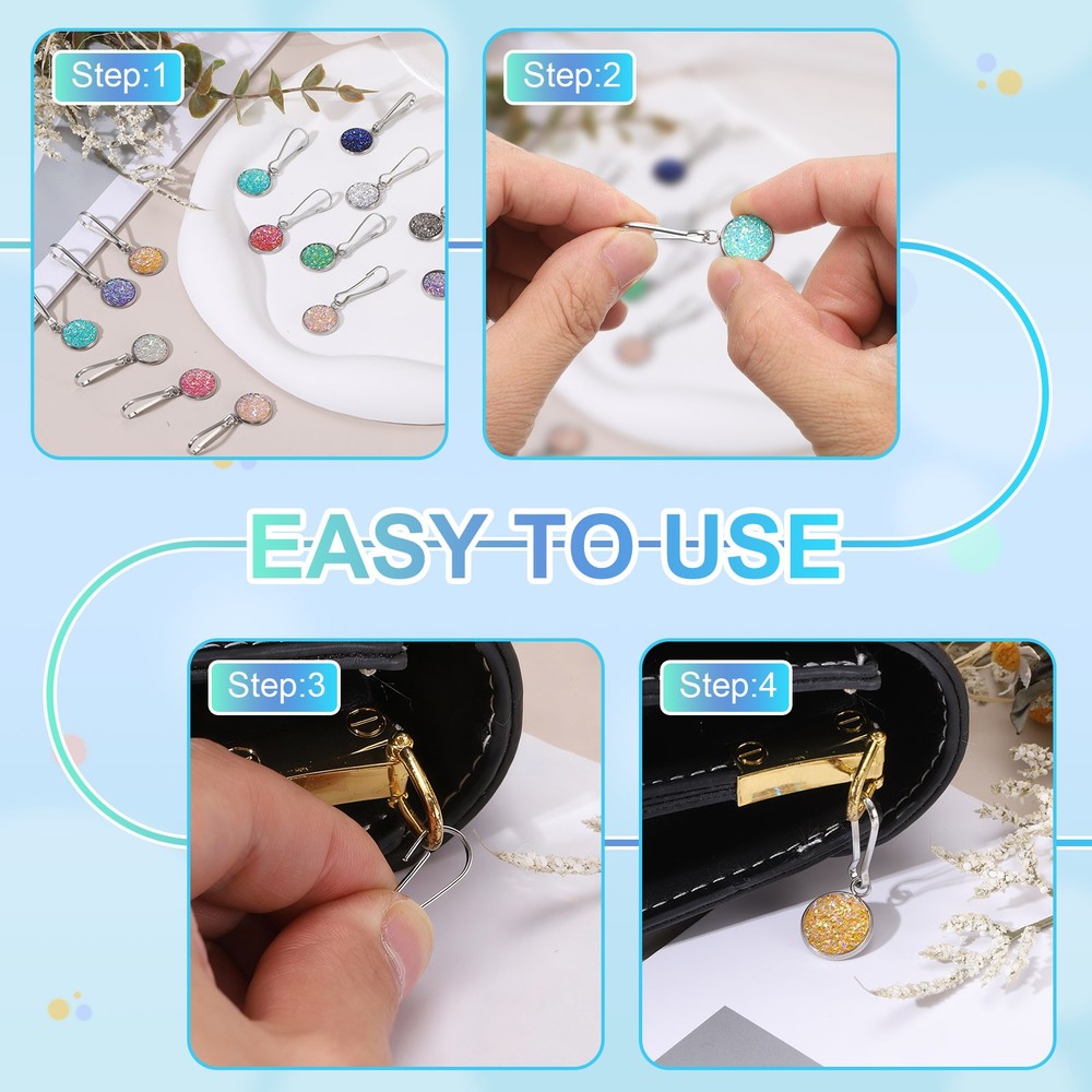 8Pcs Zipper Pulls Charm, Zipper Pull Replacement (Multicolor)