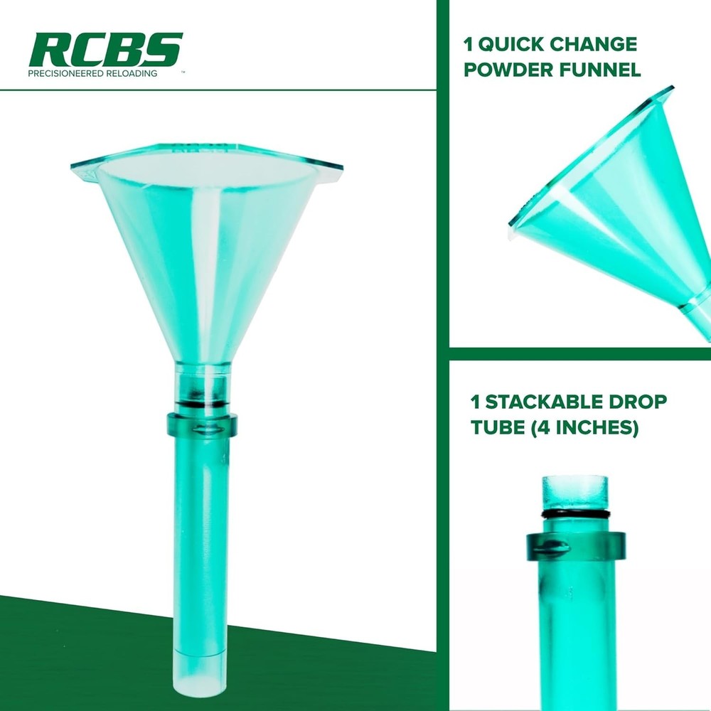 Efficient Quick Change Powder Funnel Kit for Multiple Calibers - Compact Size